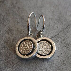 Auth NEW MICHAEL KORS SILVER SPIN Sparkling CZ Drop Earrings